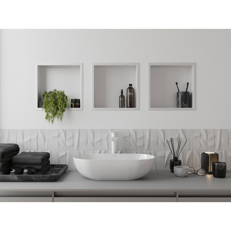 Mexen X-Wall-R nástěnná police s límcem 30 x 30 cm, bílá - 1920303010