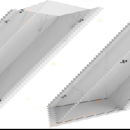 Mexen Lunar-B sprchový kout otočný pravý 100 x 80 cm, transparentní, růžové zlato - 832-100-080-60-00-P