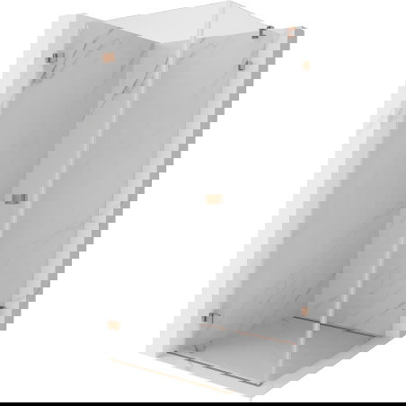 Mexen Lunar-B sprchová kabina otevíratelná levá 70 x 70 cm, transparentní, kartáčovaná měď - 832-070-070-65-00-L