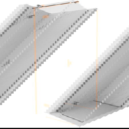 Mexen Mist-H T sprchová kabina výklopná levá 90 x 90 cm, transparentní, kartáčovaná měď - 8A5T-090-090-65-00-L