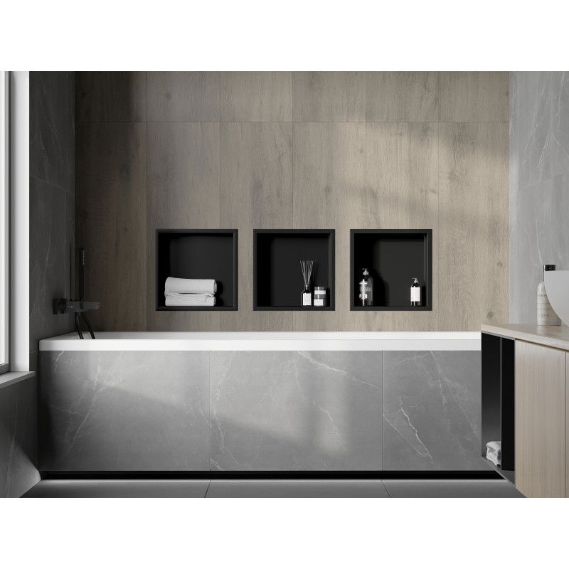 Mexen X-Wall-R vestavná police s límcem 30 x 30 cm, černá - 1970303010