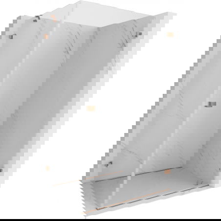 Mexen Lunar-B sprchový kout pravý otočný 75 x 70 cm, transparentní, kartáčovaná měď - 832-075-070-65-00-P