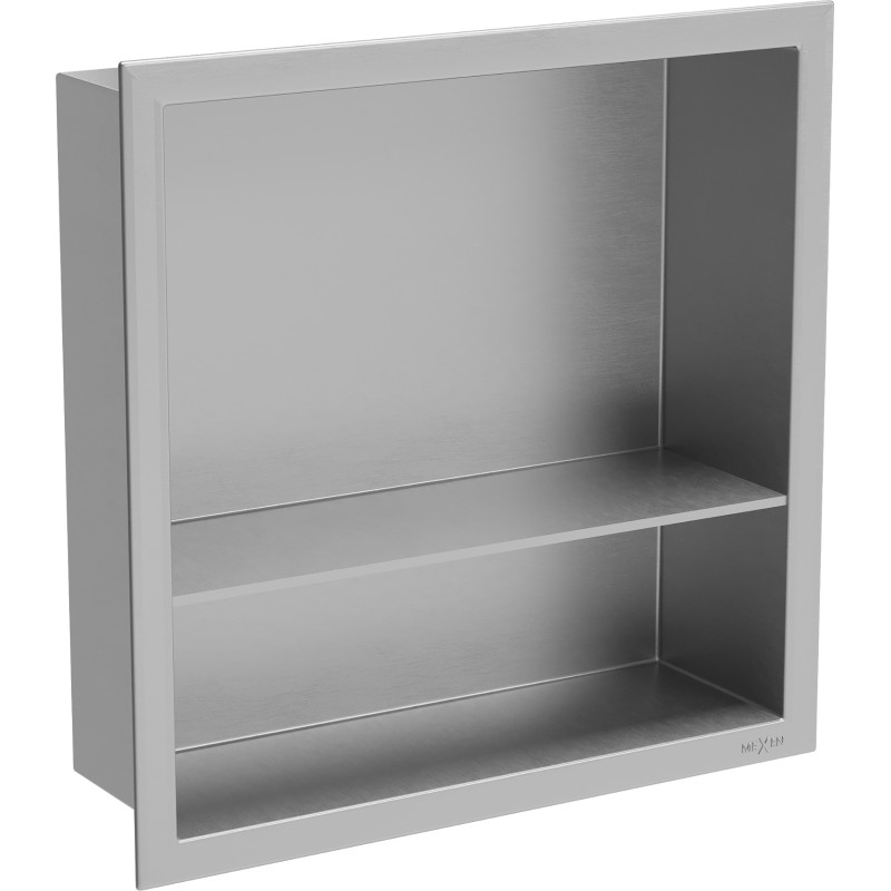 Mexen X-Wall-R Výsuvná police s límcem a policí 30 x 30 cm, inox - 1910303010S