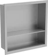 Mexen X-Wall-R nástěnná polička s límcem a poličkou 30 x 30 cm, inox - 1910303010S