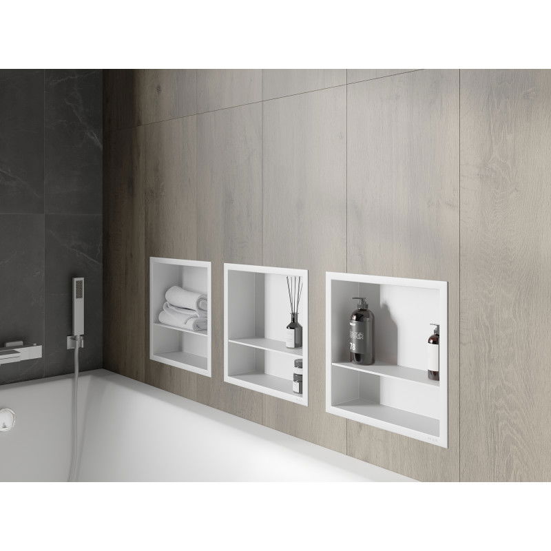 Mexen X-Wall-R nástěnná polička s lemem a policí 30 x 30 cm, bílá - 1920303010S