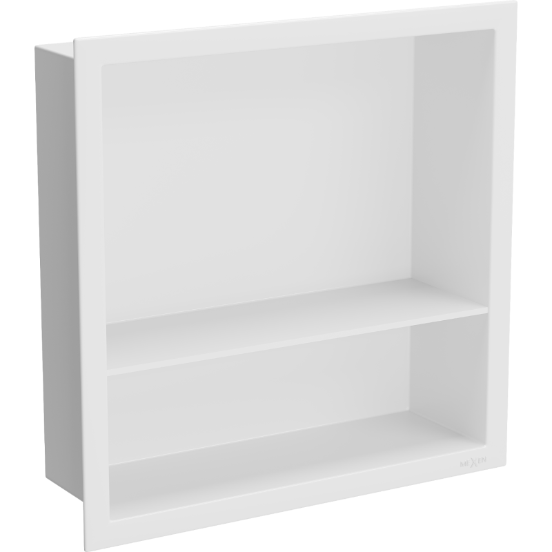 Mexen X-Wall-R nástěnná polička s lemem a policí 30 x 30 cm, bílá - 1920303010S