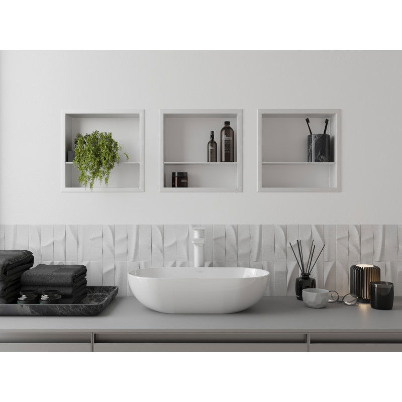 Mexen X-Wall-R nástěnná polička s lemem a policí 30 x 30 cm, bílá - 1920303010S