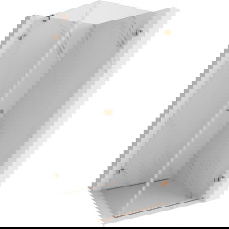 Mexen Lunar-B sprchový kout otočný pravý 100 x 100 cm, transparentní, kartáčovaná měď - 832-100-100-65-00-P