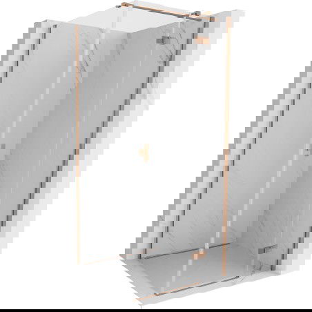 Mexen Mist-H T sprchová kabina s otvíravými dveřmi pravá 110 x 110 cm, transparentní, kartáčovaná měď - 8A5T-110-110-65-00-P