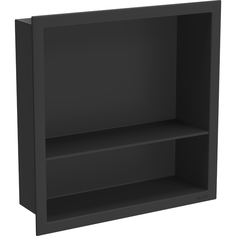 Mexen X-Wall-R nástěnná police s límcem a poličkou 30 x 30 cm, černá - 1970303010S
