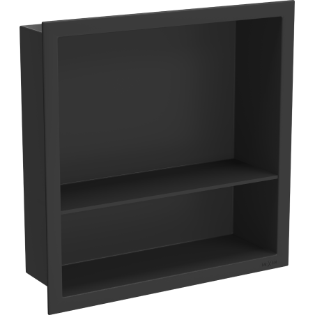 Mexen X-Wall-R nástěnná police s límcem a poličkou 30 x 30 cm, černá - 1970303010S