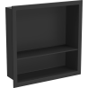 Mexen X-Wall-R nástěnná police s límcem a poličkou 30 x 30 cm, černá - 1970303010S
