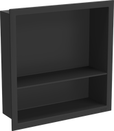 Mexen X-Wall-R nástěnná police s límcem a poličkou 30 x 30 cm, černá - 1970303010S