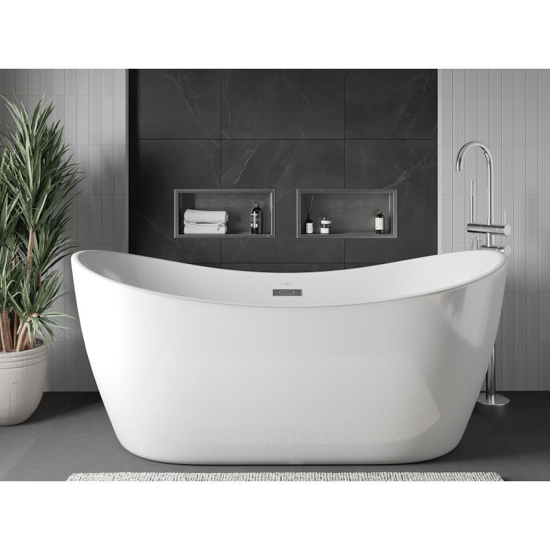 Mexen X-Wall-R vestavěná polička s límcem 45 x 20 cm, inox - 1910452010