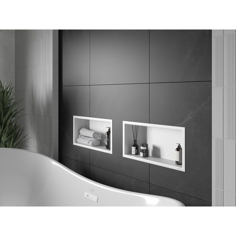 Mexen X-Wall-R nástěnná police s límcem 45 x 20 cm, bílá - 1920452010