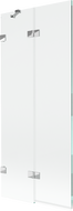 Mexen Lunar vanová zástěna 2-křídlová levá 80 x 150 cm, transparentní, chrom - 897-080-100-01-00-L