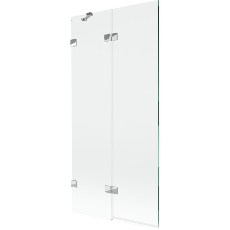 Mexen Lunar sprchová zástěna vanová 2-křídlová levá 90 x 150 cm, transparentní, chrom - 897-090-100-01-00-L