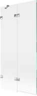 Mexen Lunar sprchová zástěna vanová 2-křídlová levá 90 x 150 cm, transparentní, chrom - 897-090-100-01-00-L