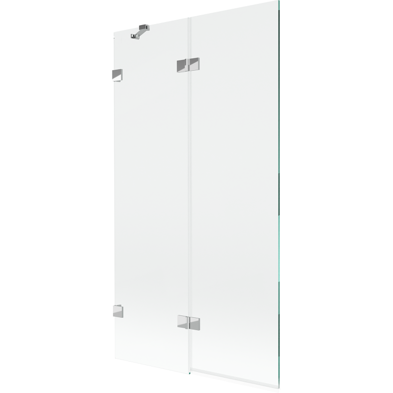 Mexen Lunar vanová zástěna dvoukřídlá levá 100 x 150 cm, transparentní, chrom - 897-100-100-01-00-L