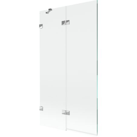 Mexen Lunar vanová zástěna dvoukřídlá levá 100 x 150 cm, transparentní, chrom - 897-100-100-01-00-L