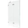 Mexen Lunar vanová zástěna dvoukřídlá levá 100 x 150 cm, transparentní, chrom - 897-100-100-01-00-L