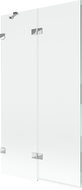 Mexen Lunar vanová zástěna dvoukřídlá levá 100 x 150 cm, transparentní, chrom - 897-100-100-01-00-L