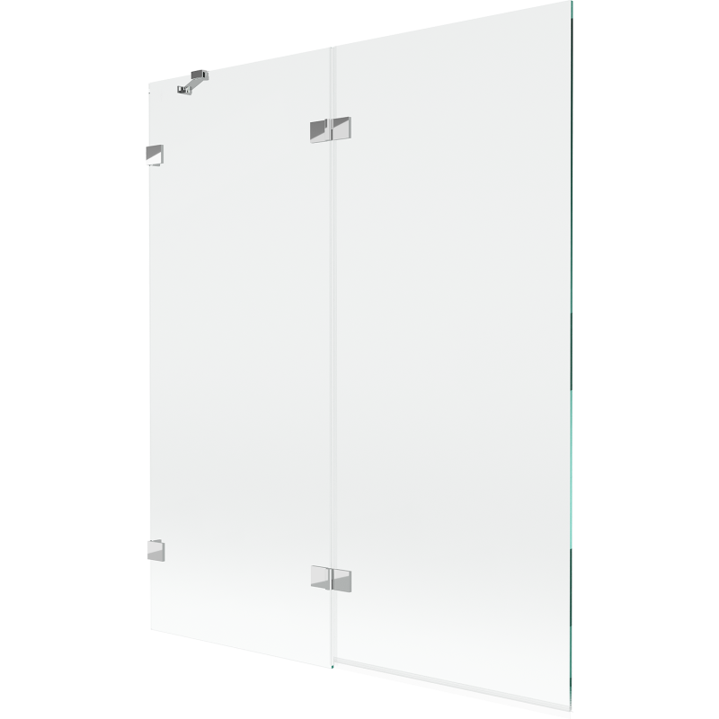 Mexen Lunar vanová zástěna 2-křídlová levá 140 x 150 cm, transparentní, chrom - 897-140-100-01-00-L