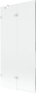 Mexen Lunar dvoukřídlá vanová zástěna levá 90 x 150 cm, transparentní, bílá - 897-090-100-20-00-L
