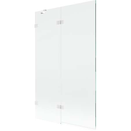 Mexen Lunar vanová zástěna dvoukřídlá levá 110 x 150 cm, transparentní, bílá - 897-110-100-20-00-L