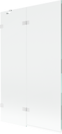 Mexen Lunar vanová zástěna dvoukřídlá levá 110 x 150 cm, transparentní, bílá - 897-110-100-20-00-L