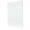 Mexen Lunar vanová zástěna dvoukřídlá levá 120 x 150 cm, transparentní, bílá - 897-120-100-20-00-L