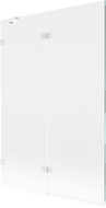 Mexen Lunar vanová zástěna dvoukřídlá levá 120 x 150 cm, transparentní, bílá - 897-120-100-20-00-L