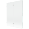 Mexen Lunar vanová zástěna dvoukřídlá levá 130 x 150 cm, transparentní, bílá - 897-130-100-20-00-L