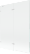 Mexen Lunar vanová zástěna dvoukřídlá levá 130 x 150 cm, transparentní, bílá - 897-130-100-20-00-L