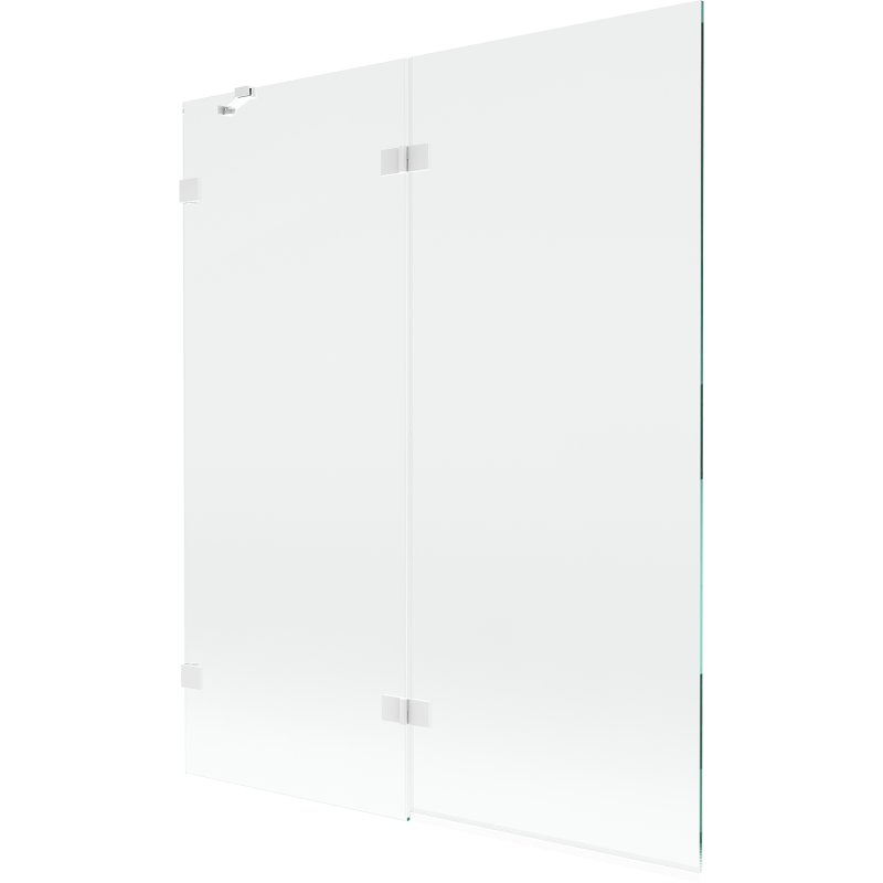 Mexen Lunar vanová zástěna dvoukřídlá levá 140 x 150 cm, transparentní, bílá - 897-140-100-20-00-L