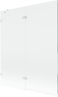 Mexen Lunar vanová zástěna dvoukřídlá levá 140 x 150 cm, transparentní, bílá - 897-140-100-20-00-L