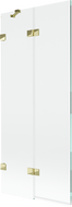 Mexen Lunar vanová zástěna dvoukřídlá levá 80 x 150 cm, transparentní, zlatá - 897-080-100-50-00-L