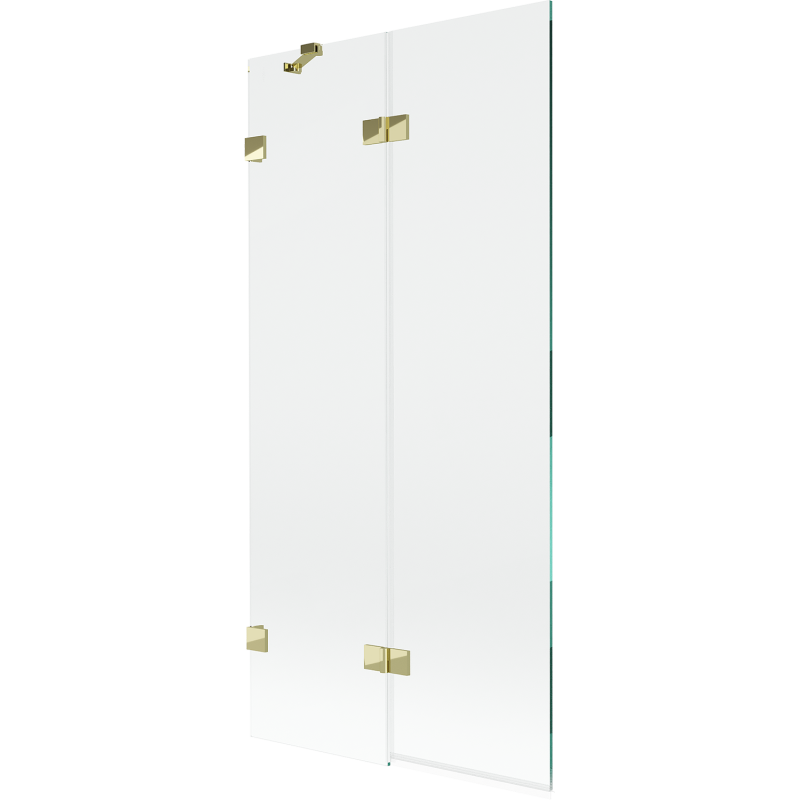 Mexen Lunar sprchová zástěna dvoukřídlá levá 90 x 150 cm, transparentní, zlatá - 897-090-100-50-00-L