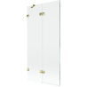 Mexen Lunar sprchová zástěna dvoukřídlá levá 90 x 150 cm, transparentní, zlatá - 897-090-100-50-00-L