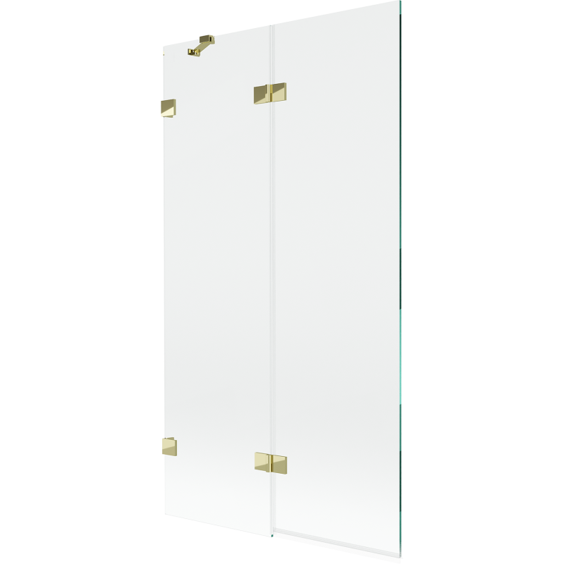Mexen Lunar vanová zástěna dvoukřídlá levá 100 x 150 cm, transparentní, zlatá - 897-100-100-50-00-L