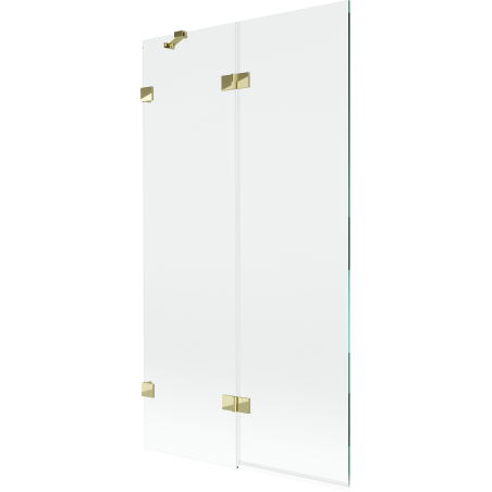 Mexen Lunar vanová zástěna dvoukřídlá levá 100 x 150 cm, transparentní, zlatá - 897-100-100-50-00-L