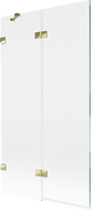 Mexen Lunar vanová zástěna dvoukřídlá levá 100 x 150 cm, transparentní, zlatá - 897-100-100-50-00-L