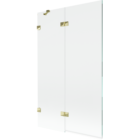 Mexen Lunar vanová zástěna 2-křídlová levá 110 x 150 cm, transparentní, zlatá - 897-110-100-50-00-L