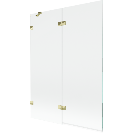Mexen Lunar vanová zástěna 2dílná levá 130 x 150 cm, transparentní, zlatá - 897-130-100-50-00-L