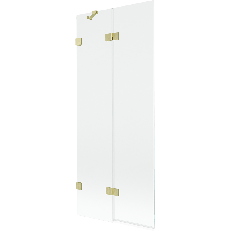 Mexen Lunar paraván vanový 2křídlý levý 80 x 150 cm, transparentní, zlatý kartáčovaný - 897-080-100-55-00-L