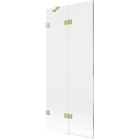 Mexen Lunar paraván vanový 2křídlý levý 80 x 150 cm, transparentní, zlatý kartáčovaný - 897-080-100-55-00-L