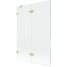 Mexen Lunar dvoudveřová vanová zástěna levá 120 x 150 cm, transparentní, zlatý kartáčovaný - 897-120-100-55-00-L