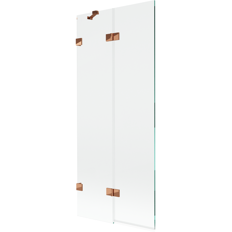 Mexen Lunar 2křídlová vanová zástěna levá 80 x 150 cm, transparentní, růžové zlato - 897-080-100-60-00-L