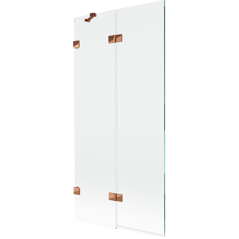 Mexen Lunar vanová zástěna 2-křídlá levá 90 x 150 cm, transparentní, růžové zlato - 897-090-100-60-00-L