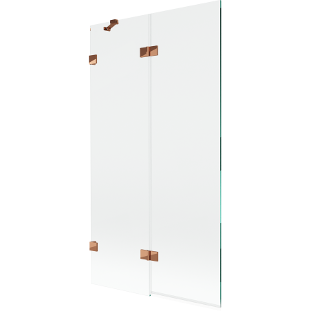 Mexen Lunar vanová zástěna dvoukřídlá levá 100 x 150 cm, transparentní, růžové zlato - 897-100-100-60-00-L